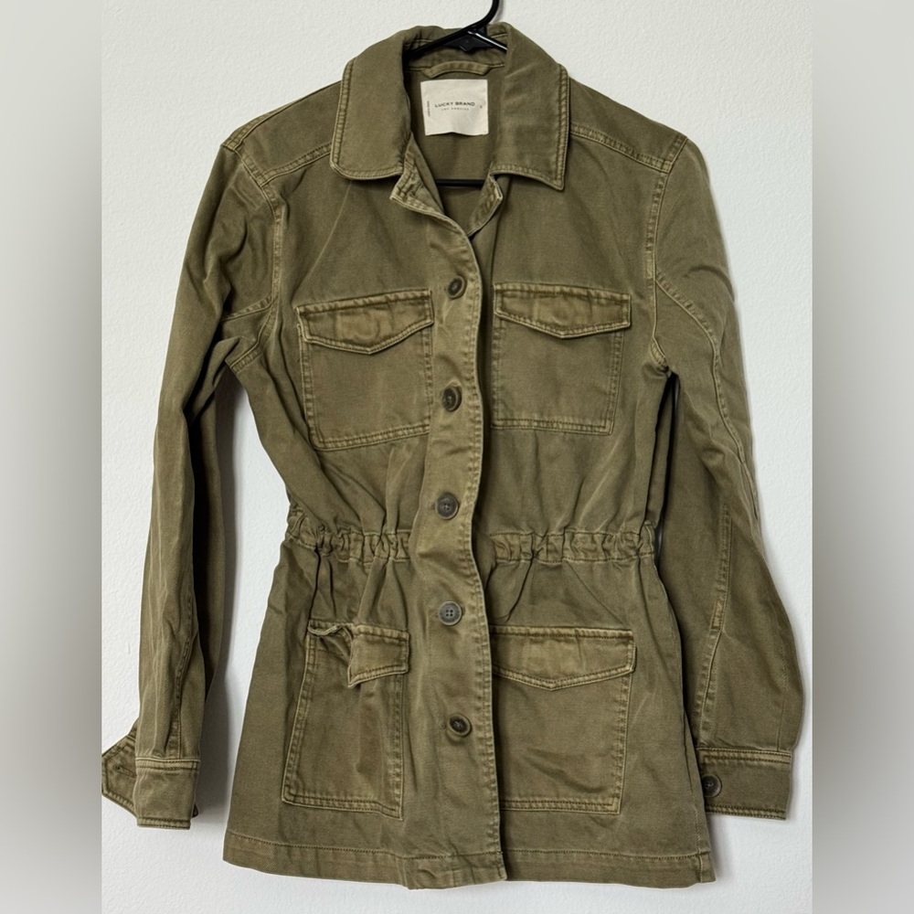 Lucky Brand Olive Green Cinch-Waist Utility Jacket